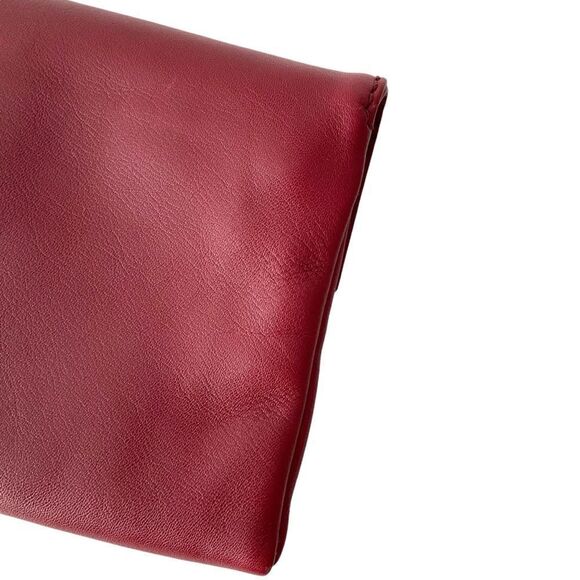 CH Carolina Herrera Red Leather Envelope Clutch - Picture 12 of 16